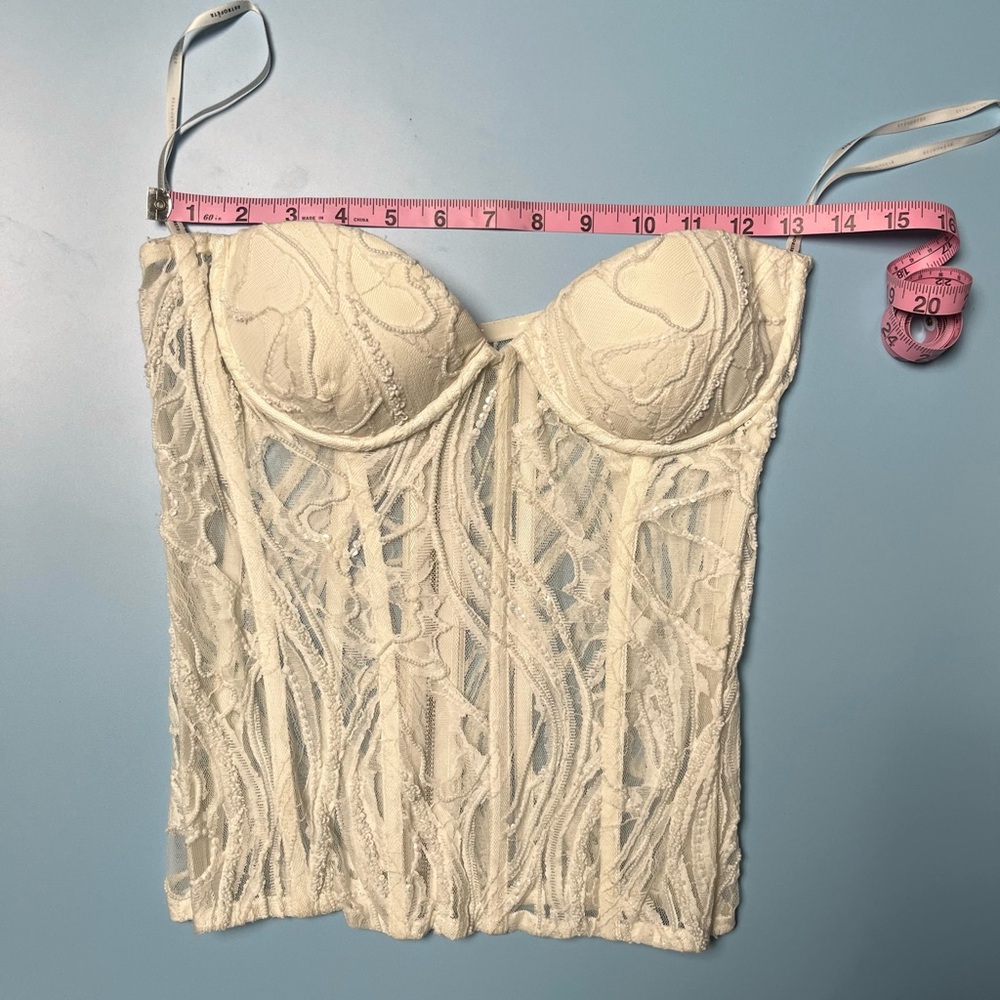 Retrofete Selene Beaded Corset Top in‎ White - Picture 5 of 9